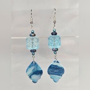 Artisan Blue and Silver Dangle Earrings